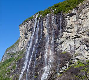 A waterfall in Geirangerfjord