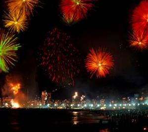 Fireworks in Copacabana